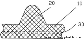 八字型護(hù)邊運輸帶截面視圖